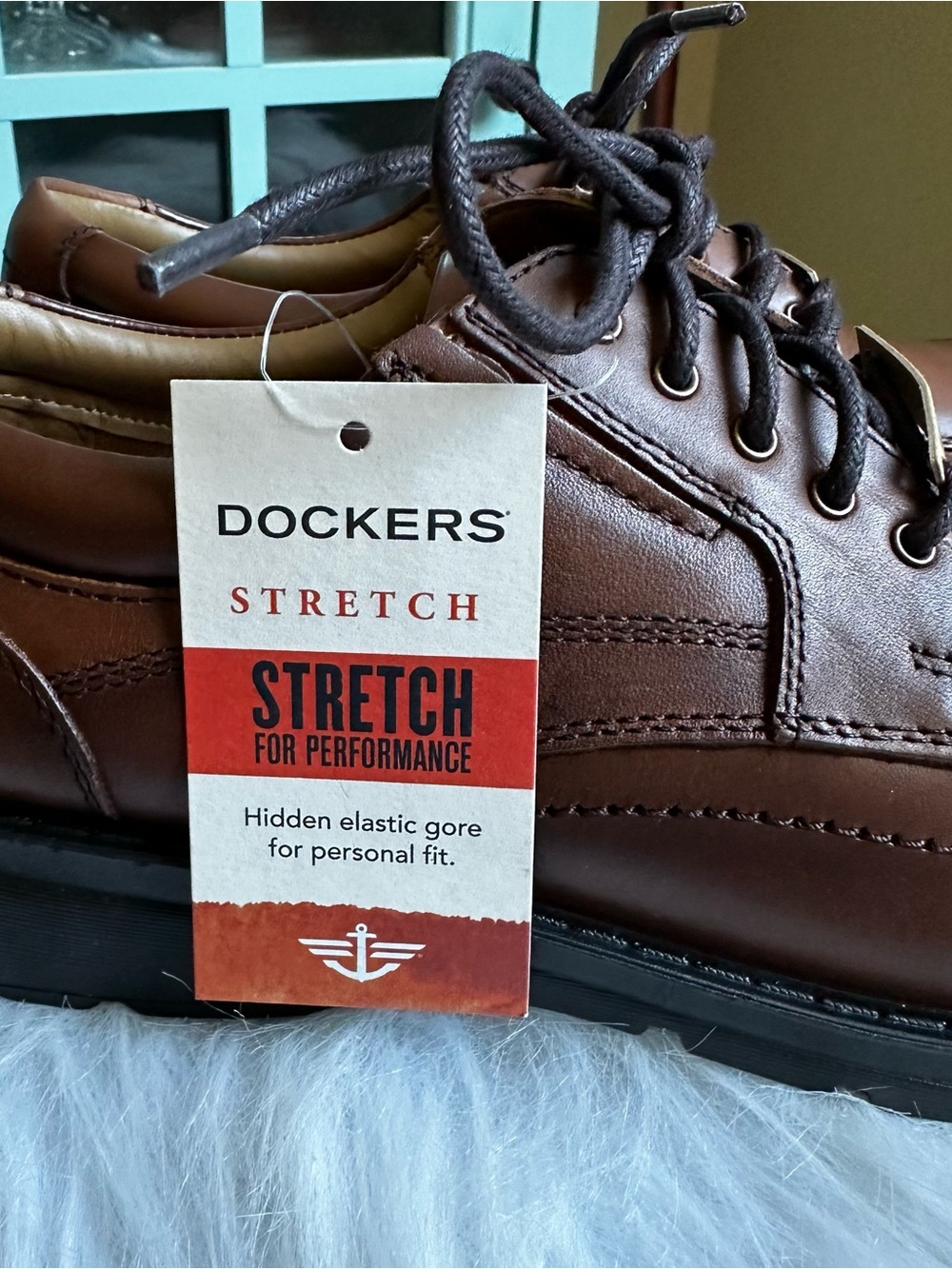 Dockers 9.5M Barker Brown Genuine Leather Oxford Dress Shoes Men's Like New - Picture 2 of 14